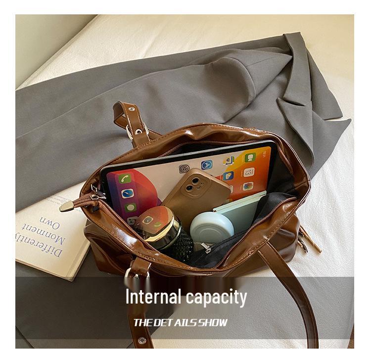 Кожаная сумка-тоут в корейском стиле класса люкс: Женская сумка подмышку большой вместимости