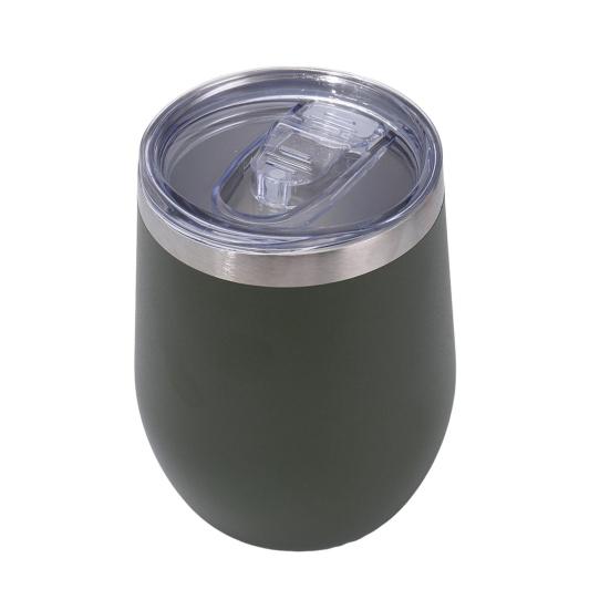Stainless Steel Wine Cup with Leak-Proof Lid Hot Cold Drinks Portable Travel Cup Anti-Slip Design Insulated Thermal Mug