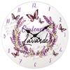 [A2558] - Wooden Wall Clock 'Lavender Colors' Purple White - 30 Cm