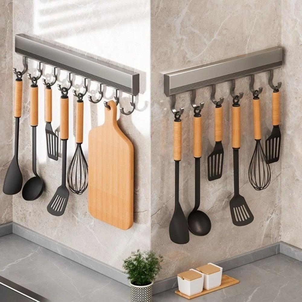 Wall Mounted Kitchen Storage Rack Aluminum Alloy Coat Hangers Quality Towel Hanger Kitchen