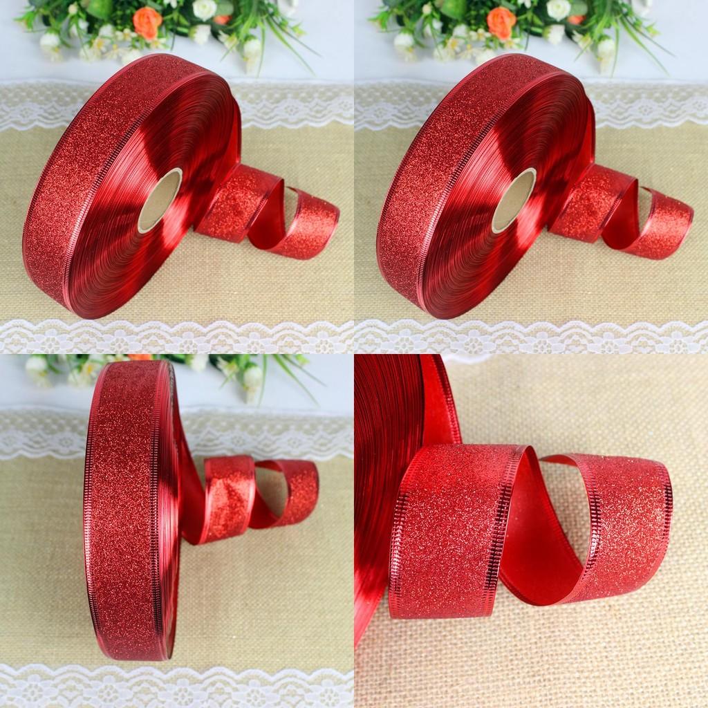 Premium 3.8cm Red Christmas Ribbon With Beautiful Pink Borders For Seasonal Decor