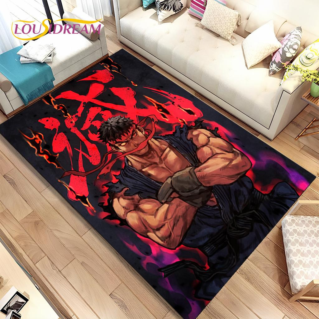 Коврик Street Fighter в стиле ретро, коврик для геймера, коврик для гостиной, спальни, диван, коврик для украшения, детский нескользящий напольный коврик