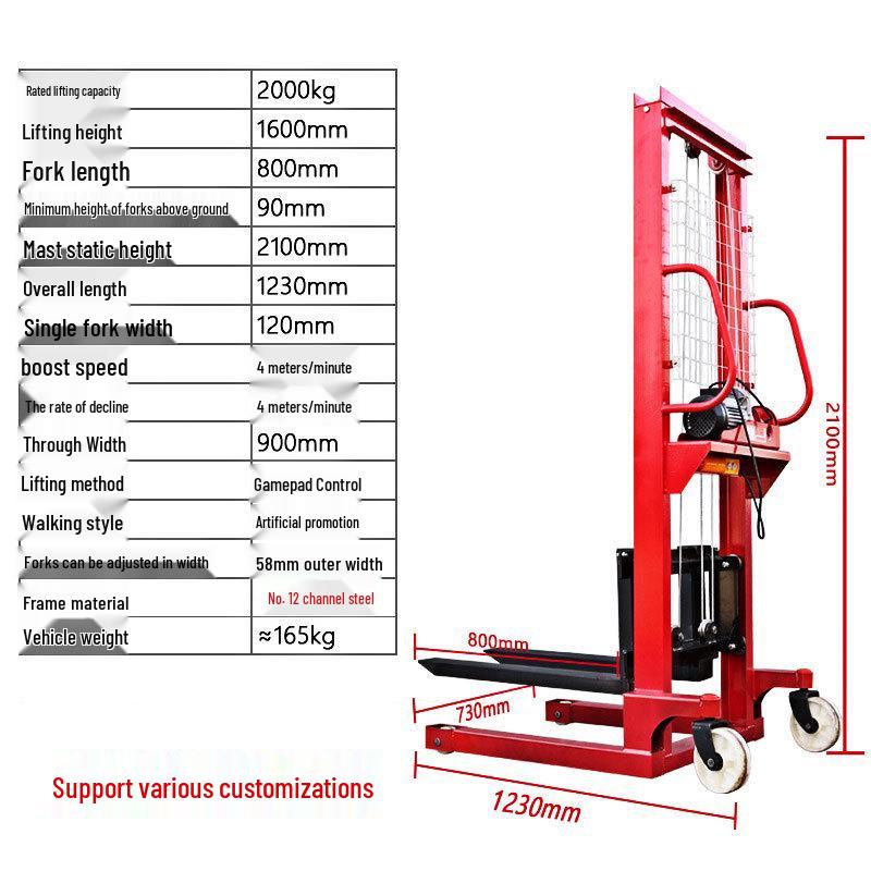 Manual Hydraulic Forklift Stacker: 1, 2, 3 Ton Capacity, Full/Semi-Electric, Hand Push