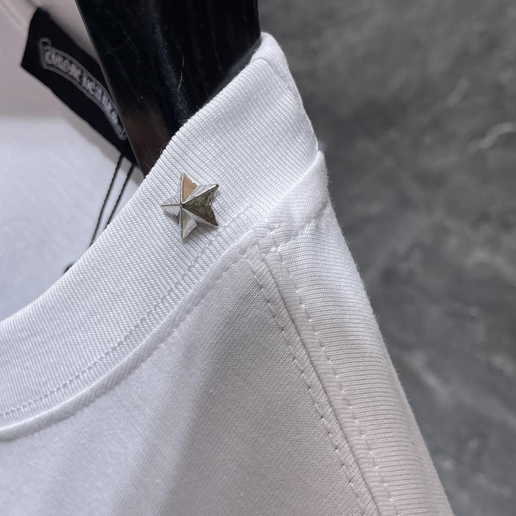 8956 CHROME HEARTS 2025 Summer New High Quality Cotton Round Neck Loose Large Size Men's and Women's T-shirt Couple T-shirt