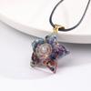 Natural crystal pendant, rainbow crystal crushed stone necklace, amethyst blue gold jewelry, Christmas gift, Stocking stuffers, Valentine's Day gift