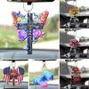 Butterfly Jesus Cross Hanging Ornament Moon American Flag Pendant Car Interior Decor for Auto