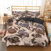 Cartoon Pug Dog Bedding Set Lovely Home Pet Puppy Pattern Duvet Cover King Queen Size Cute Animal Theme Soft Comforter Cover