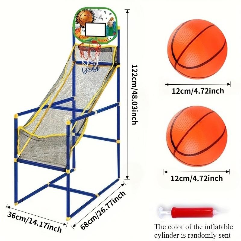 Kids Arcade Basketball Hoop with 3 Balls, Indoor Outdoor Single Shot Basketball Game,  Gifts for Boys Girls Ages 3-8 Years Old