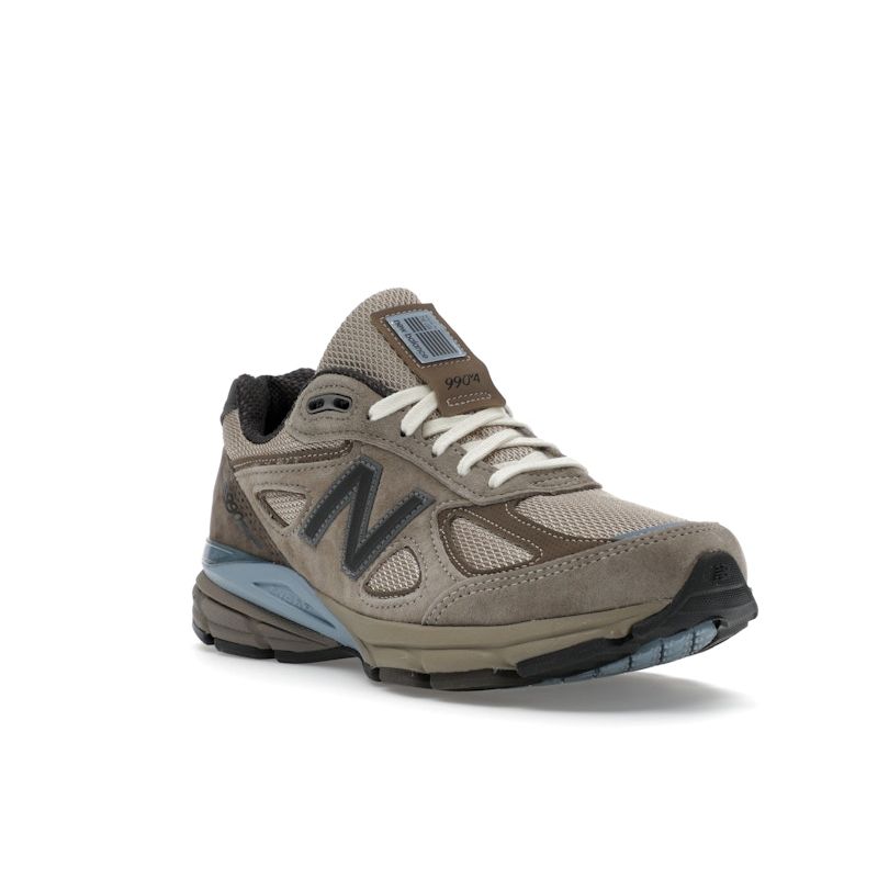 AURALEE x New Balance 990v4 Сделано в США Лондонский туман Унисекс Кроссовки Коричневый Турецкий кофе Синяя тень U990AR4