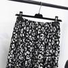 Leopard Print High-waisted Skirt Women's Spring and Summer New Drape A-line Large Skirt Was Thin Stitching Cake Skirt