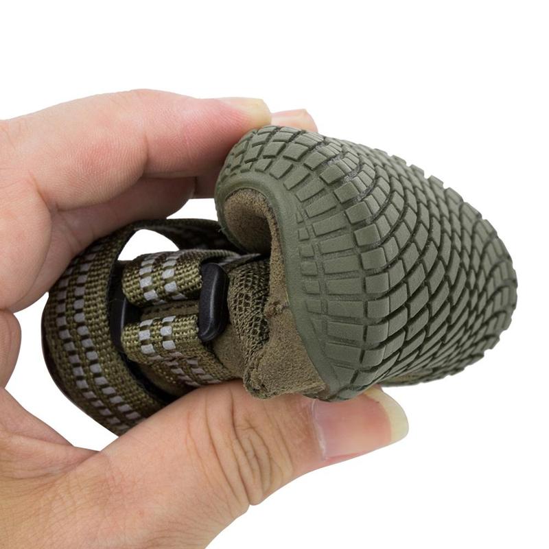 TRUELOVE Pet Shoes Waterproof Anti-slip for Puppy Medium and Large Dog Protect Pet Feet ArmyGreen Winter Snow 2/4pcs/set YS1891