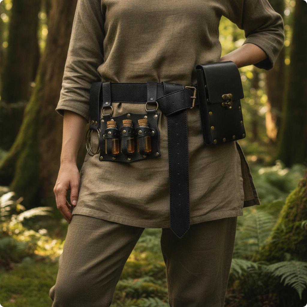 Viking Medieval Belt with Pouch Medieval-Inspired Waist Vintage