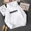 Fashion Women Long Sleeve Pullover Hooded Sweatshirts Unisex Honey Print Hoodies Casual Streetwear Couple Sweat