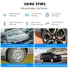 Solar TPMS Car Tire Pressure Alarm Device Auto Tyre Pressure Security Colorful Digital Display 4 External Sensors Tire Pressure Temperature Warning