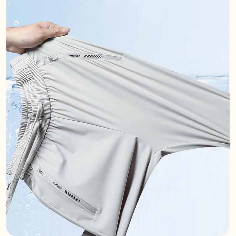 Unisex Summer Ice Silk Quick-Dry Joggers with UPF50 Sun Protection - Loose Fit Nine-Point Casual Pants