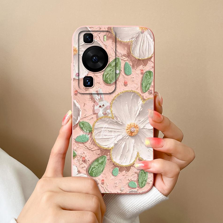 For Huawei P60 Pro Art Phone Case Cute Design Soft Liquid Silicone Back Cover For HuaweiP60 P 60 Anti Drop Durable Bumper Funda