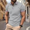 New Arrival Men's Casual Polo Shirt Collar Patchwork with Ribbed Trim Button-Front Business Solid Colour Versatile T-Shirt