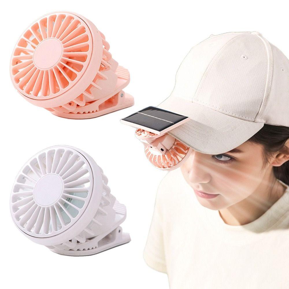 Adjustable Clip on Mini Fan Low Noise Mini Solar Powered Fan Convenient Portable Solar Fan  Camping