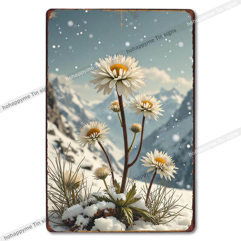 Retro Floral Metal Tin Signs Home Decor Wall Art Garden Farmhouse Country Kitchen Bathroom Living Room