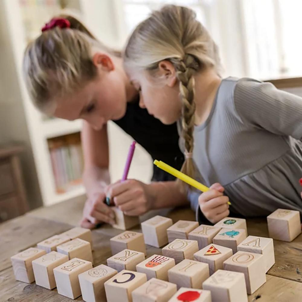 Personalized Wooden Baby Blocks Alphabet Letter Birthday Welcome Baby Shower Christmas Gift Kindergarten Party Decor Newborn