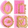 Reusable Heat-Resistant Silicone Photo Frame Molds 4Pcs Vintage Cake Decorating Cupcake Toppers Chocolate Candy Moulds