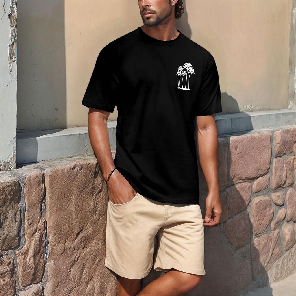 Summer Men's Popular T-shirt Printed Round Neck Short Sleeve T-shirt