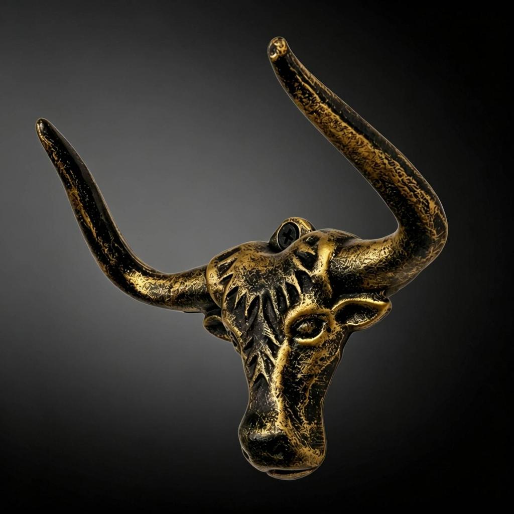 WallMounted Bull Head Hook Decorative Wall Compact for Entryway, Hallway, Dressing