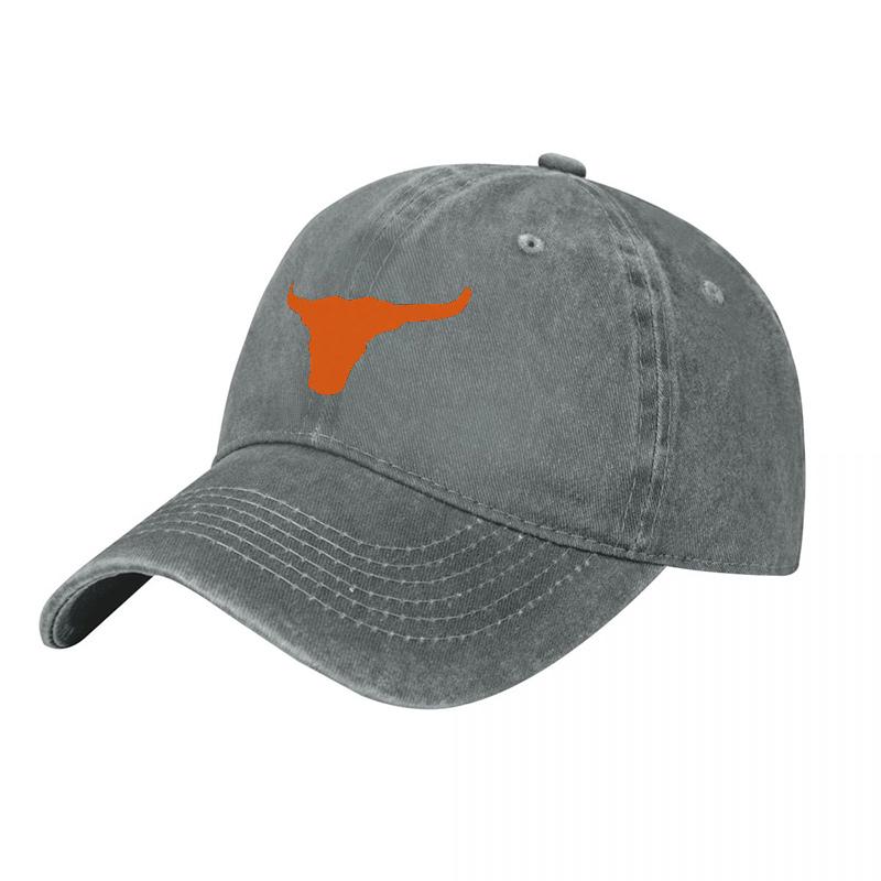 Винтажная стираная холщовая бейсболка Texas Longhorns с оранжевым логотипом для повседневной носки и активного отдыха
