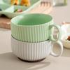 Керамическая чашка для молока с ручкой, безопасная чашка для бульона, эстетичные миски для завтрака, безопасная для микроволновки и духовки, посуда для дома, ресторана на открытом воздухе