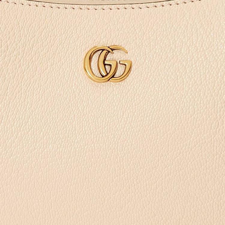 Gucci Афродита Золотая отделка Двойной логотип G Застежка-молния Кожаная мини-сумка Женская сумка Слоновая кость 739076-AAA9F-9004