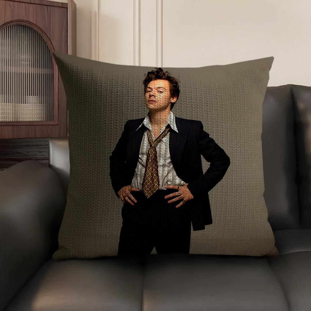 Singer HHarry Music Cushion Cover Natural Linen Organic Fabric DoubleSided Printing Sofa Home Decor Gift Pillow Case