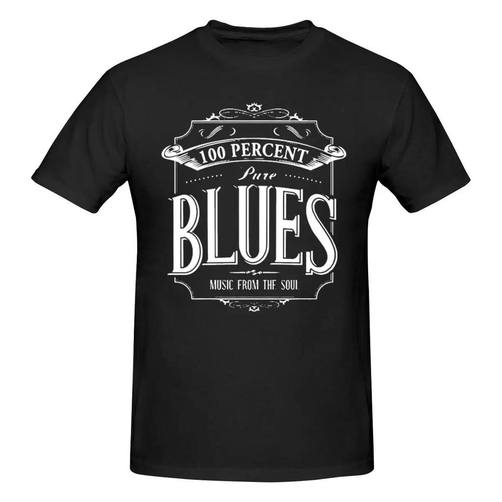 100% Чистая Черная Графическая Футболка Blues