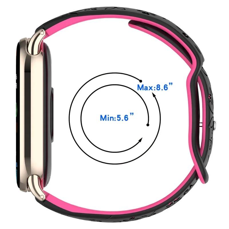 Ремешок с гравировкой цветов для Xiaomi Mi Band 9 8 силиконовый умный браслет дышащий браслет ремешок для запястья 8 ремешок9 аксессуары для ремешка