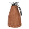 Handwoven Stainless Steel Thermal Coffee   Woven Rattan Body 1.5L 3 Walled Insulated Jug Pitcher 12 Hour Heat 24 Hour Cold Retention