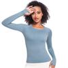 Auroth Long Sleeve Yoga Shirts With Thumb Hole Women Gym Sports Top Solid Color Running Slim Stretch Fitness Shirts