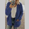 Женский зимний модный однотонный кардиган, плюшевое повседневное свободное пальто на пуговицах с длинными рукавами