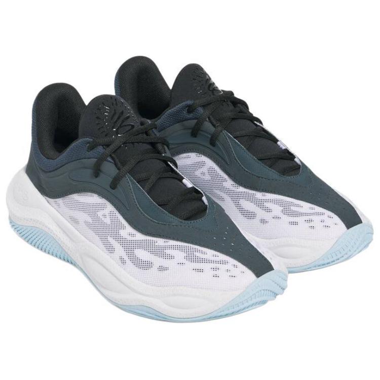Under Armour Кроссовки для баскетбола Curry Splash, нескользящие, износостойкие, низкие, унисекс, черные с белым, 3028460-001