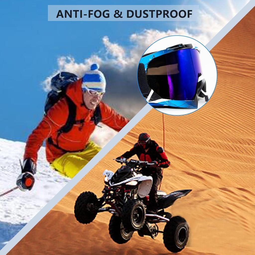 Очки для мотокросса 2 пары Мотоцикл Квадроцикл УФ Мотокросс Внедорожник Шлем для езды MX Очки для взрослых Молодежи Детей