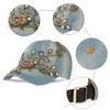 Rhinestone Women's Hat Sun Hat Golden Flowers Diamond-studded Baseball Caps Cowboy Hat Cap