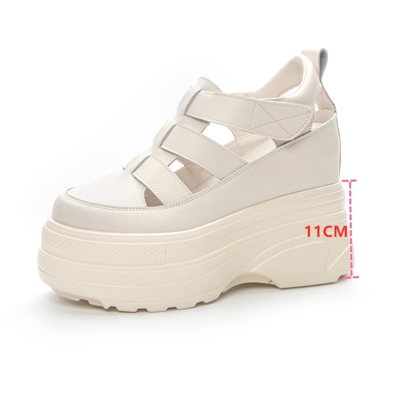 Women Sandals Platform High Heel Sandals Women Closed Toe Internal Heightening Roman Women Sandals