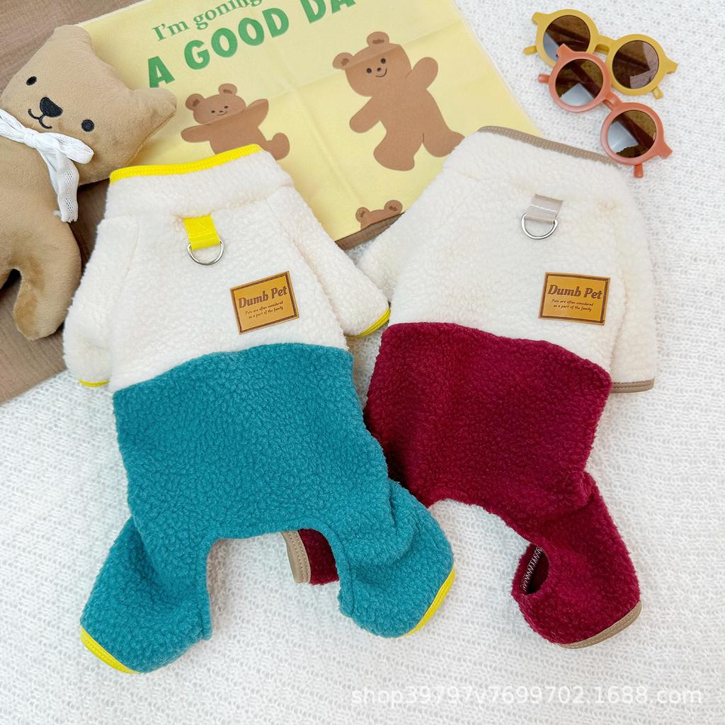 Термальная одежда для собак на четырех лапах с воротником-стойкой, осенне-зимняя, из бархата из овечьей шерсти, одежда для кошек, товары для питомцев, Тедди Бишон