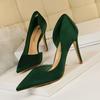 Women's  High Heel Satin Shallow Mouth Edge Hollow  High Heel Shoes