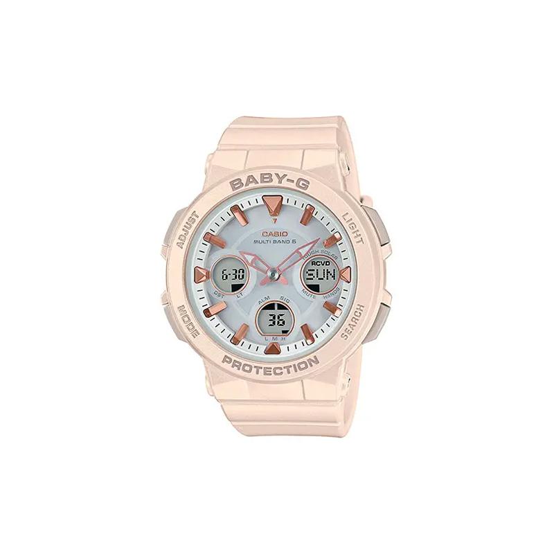 Casio Серия BABY-G 100 метров водонепроницаемость Кварцевый пластиковый ремешок 45,2*41*13,3 мм одинаковый стиль для мужчин и женщин белый циферблат BGA-2510-4AJF