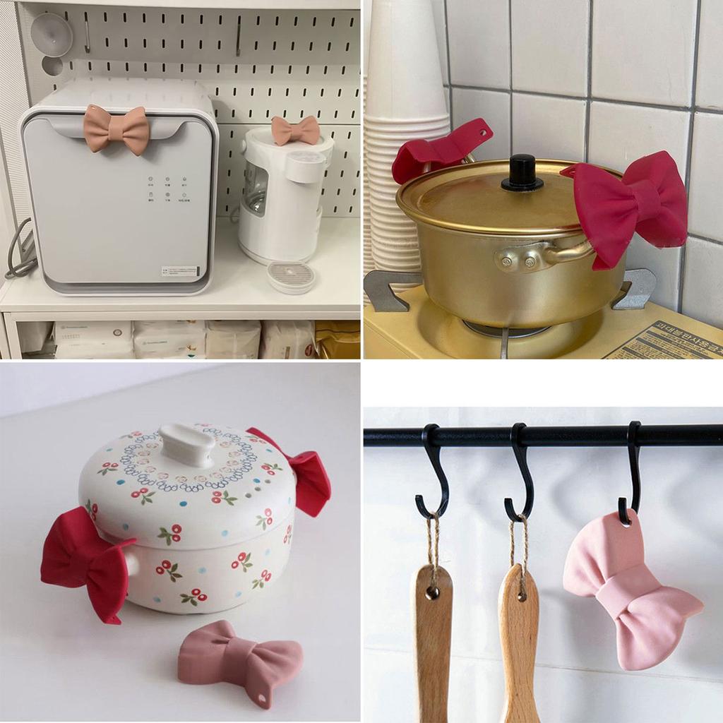 2 шт. силиконовые защитные перчатки для пальцев с термоизоляционным зажимом и силиконовым бантом для безопасной готовки и выпечки