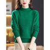 Осенние женские пуловеры с полувысоким воротником, вязаные, с длинным рукавом, повседневные свитера для мамы