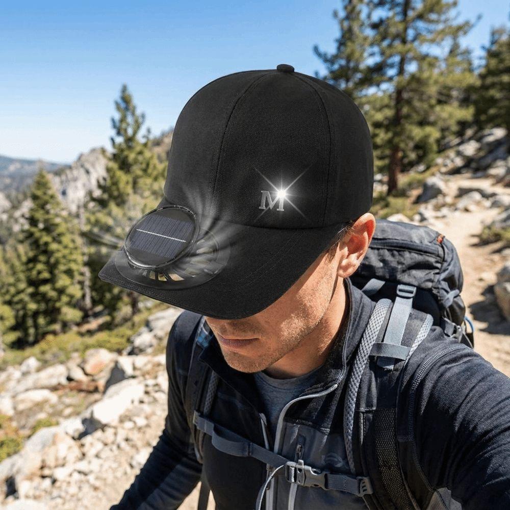 Letter Sunshade Duckbill Cap Breathable Fan Cooling Baseball Cap for 3.7V600mAh Summer