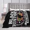 Black History is My Valentine Black American African Pride Knitted Blanket   Flannel Throw Blanket Bedding Couch Decoration