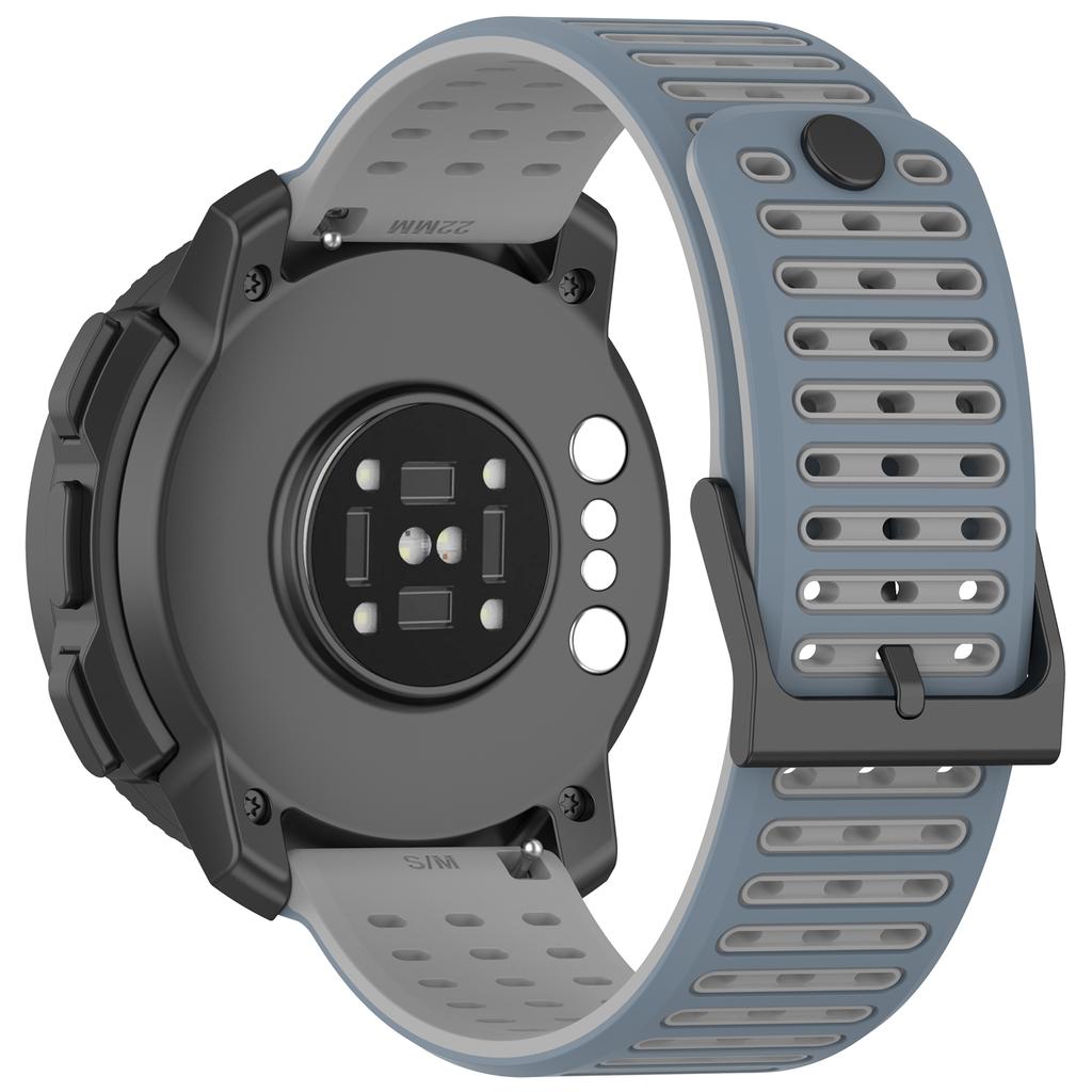 22mm Breathable Silicone Strap for Suunto Vertical 2/Samsung Galaxy Watch3 45mm/Watch 46mm/Gear S3 Classic/Frontier Adjustable Watch Band