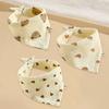 3pcs Pure Cotton Gauze Bibs Cute Parint Adjustable buckle Baby Scarf Newborn Boys Girls Cloth Bib Saliva Scarf