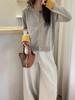 Women's Korean-Style Retro Wool Knit Cardigan - Single-Breasted, Soft, Fluffy Sweater with Patchwork Cuff Design for Autumn/Winter 2026.